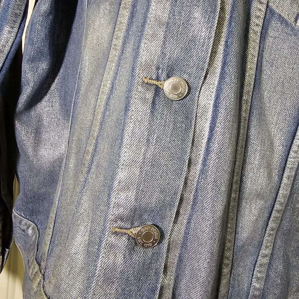 NWT Gap Women's Icon Jacket Medium Indigo Denim Silver Wash Size Large - Picture 4 of 11